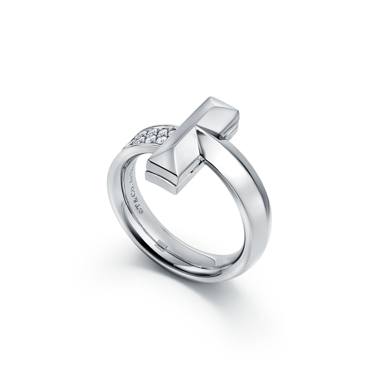Tiffany T T1 Ring in White Gold with Diamonds (1:1 replica)