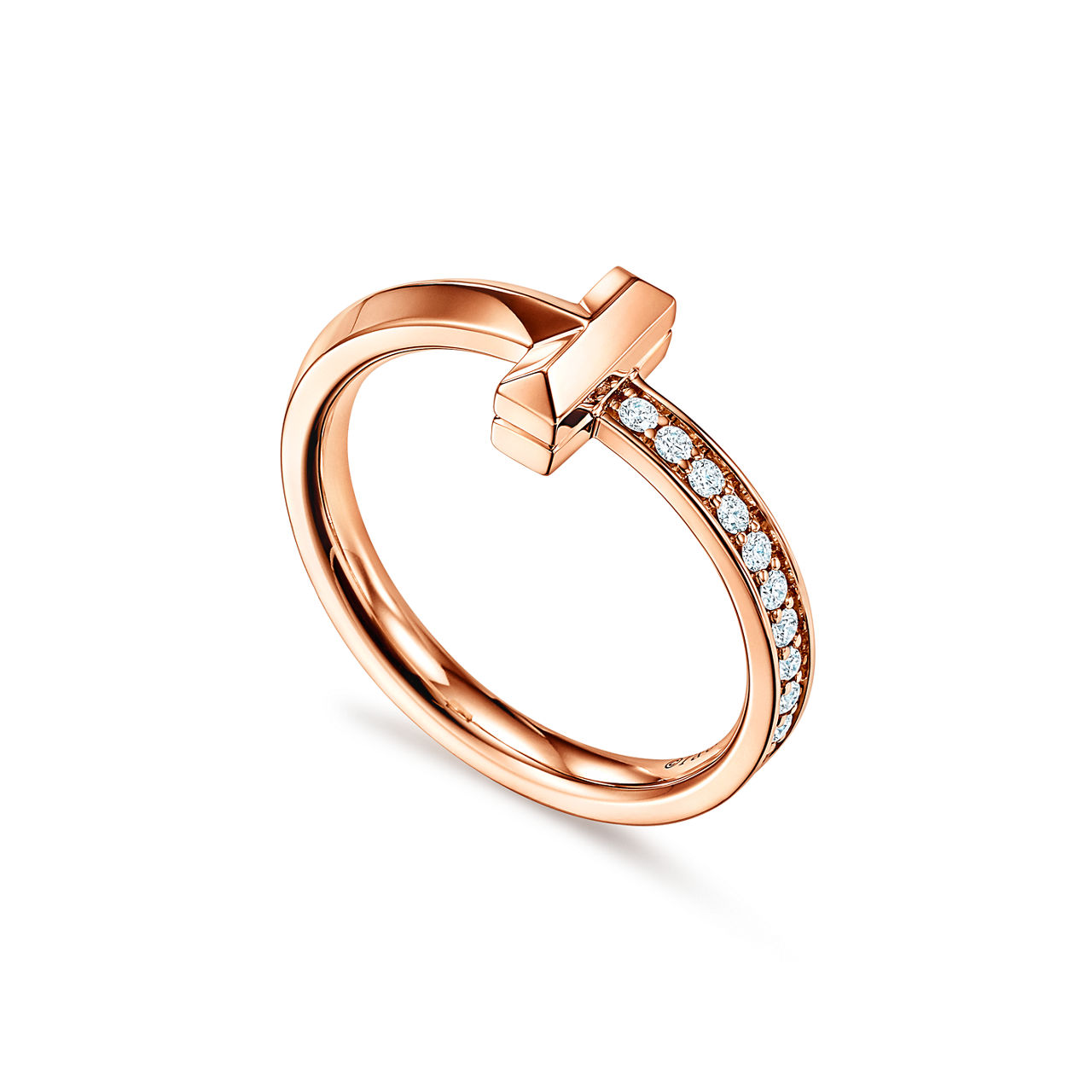 Tiffany T T1 Ring in Rose Gold with Diamonds (1:1 replica)