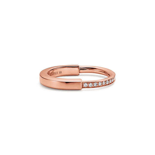 Tiffany Lock Ring in Rose Gold with Diamonds (1:1 replica)