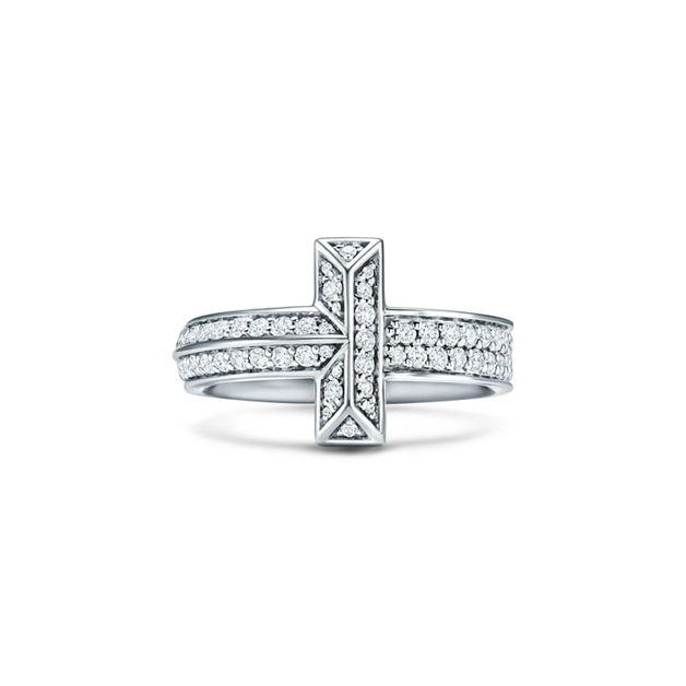 Tiffany T T1 Ring in White Gold with Diamonds (1:1 replica)