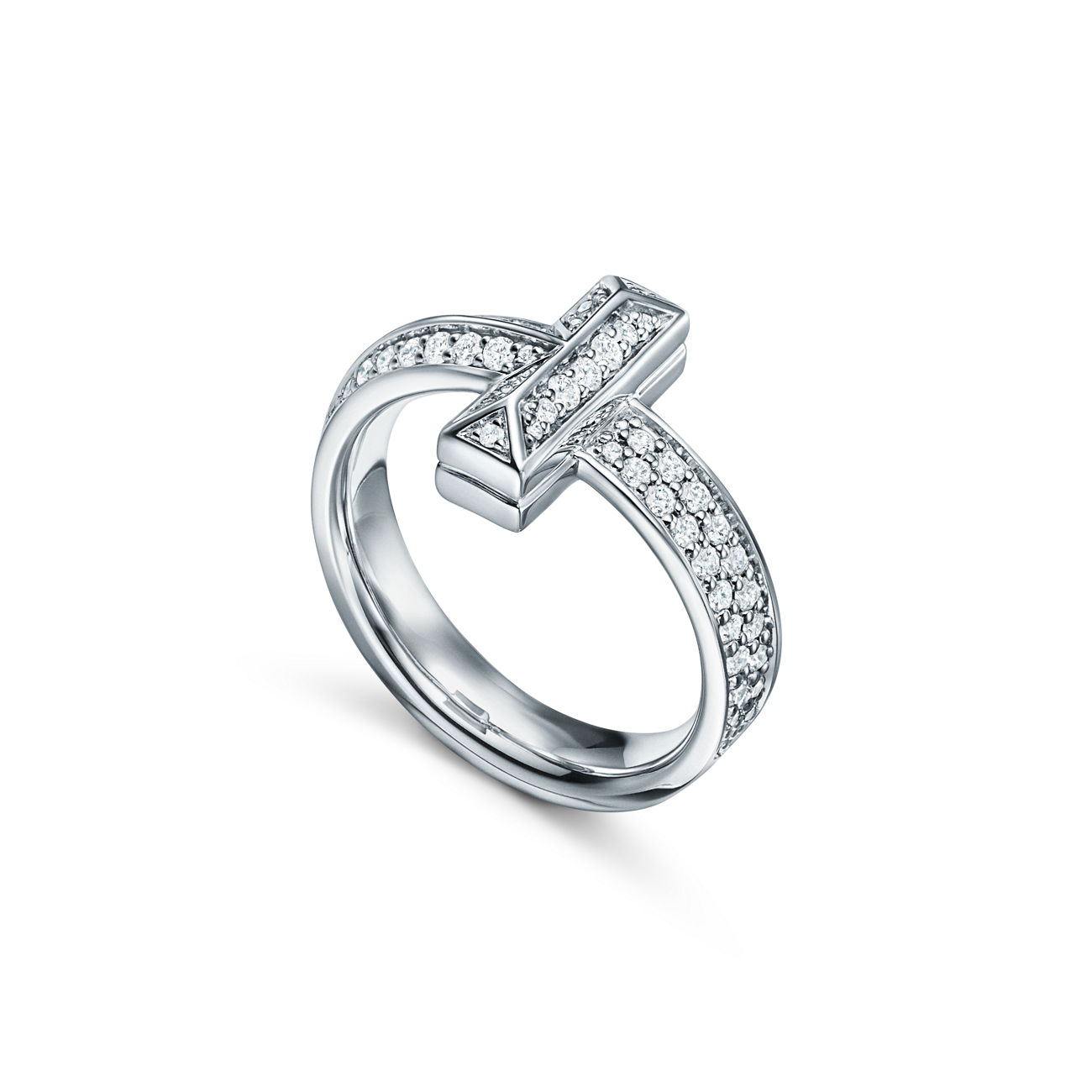 Tiffany T T1 Ring in White Gold with Diamonds (1:1 replica)