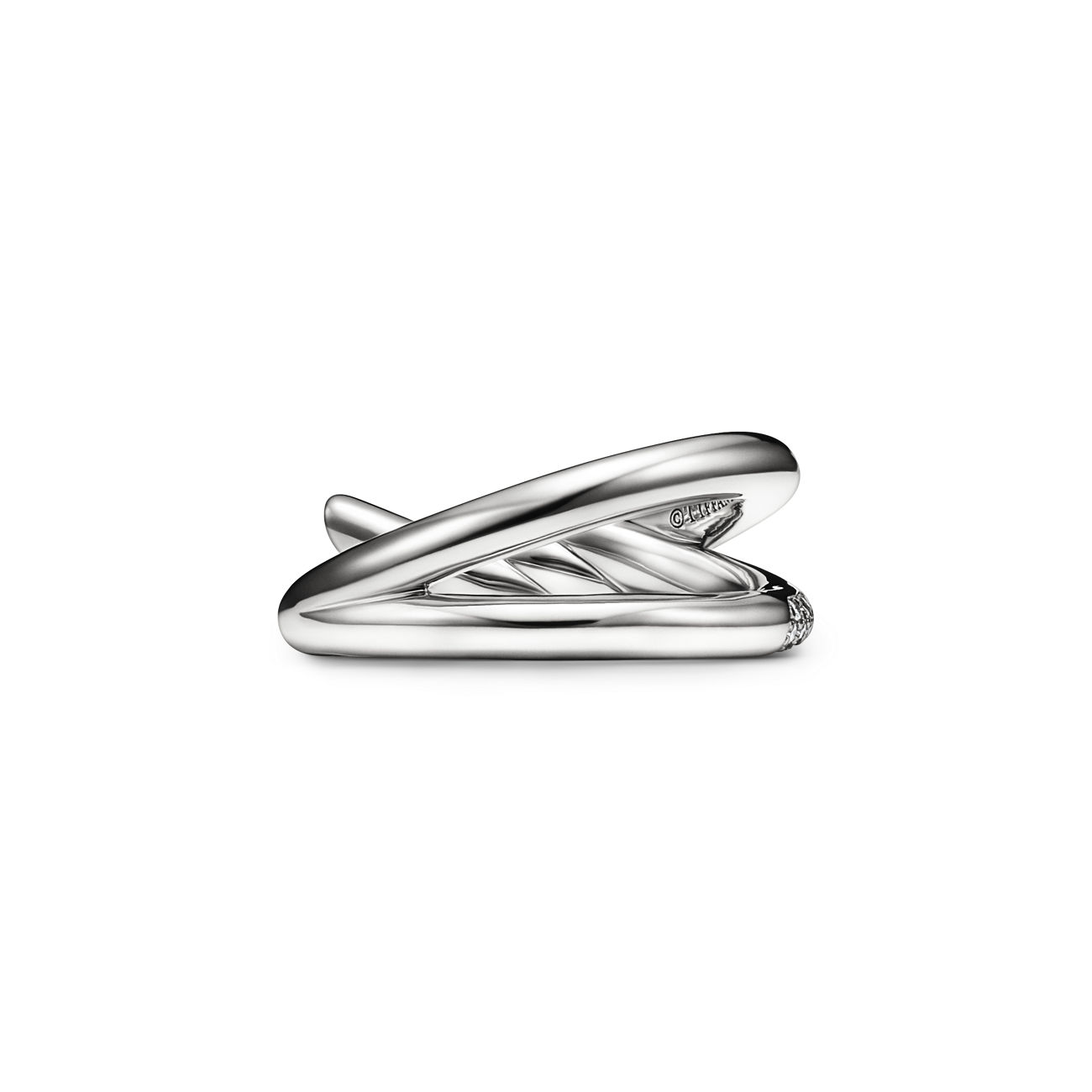 Tiffany Knot Double Row Ring in White Gold with Diamonds (1:1 replica)