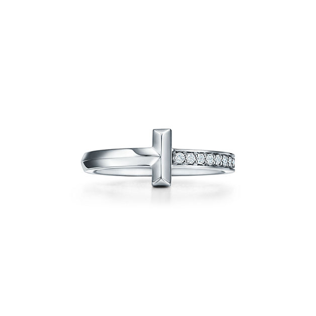 Tiffany T T1 Ring in White Gold with Diamonds (1:1 replica)