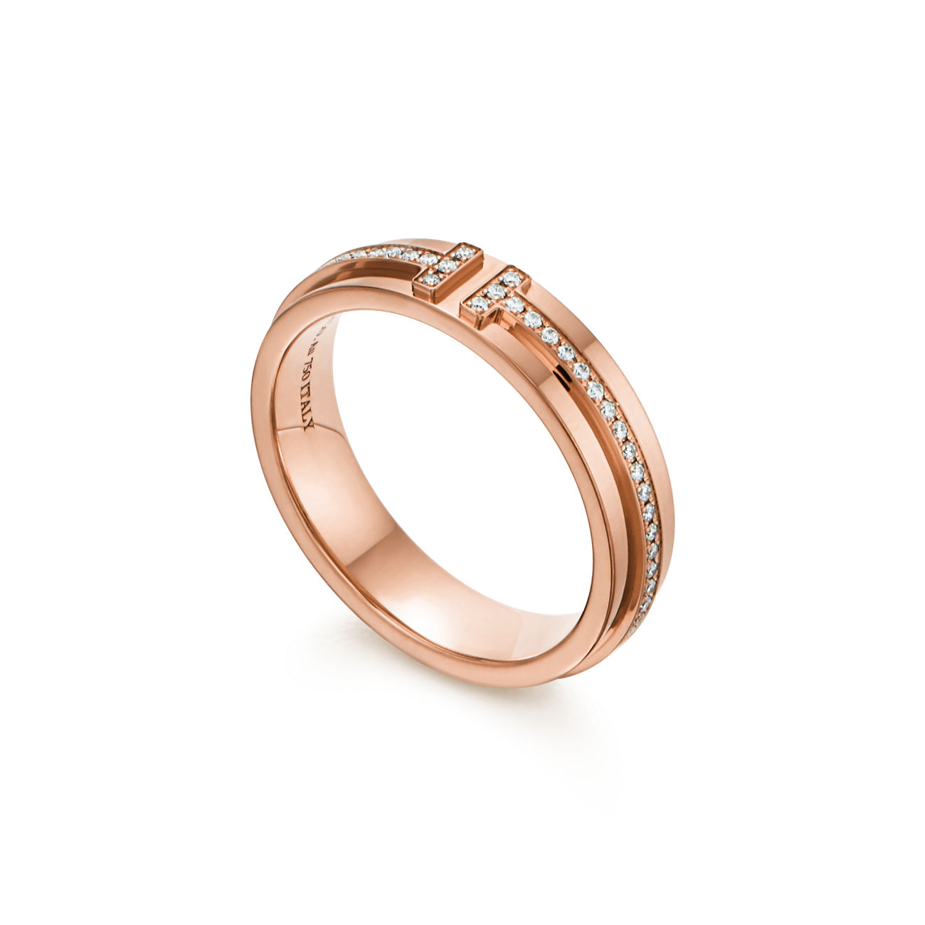 Tiffany T Narrow Diamond Ring in Rose Gold (1:1 replica)
