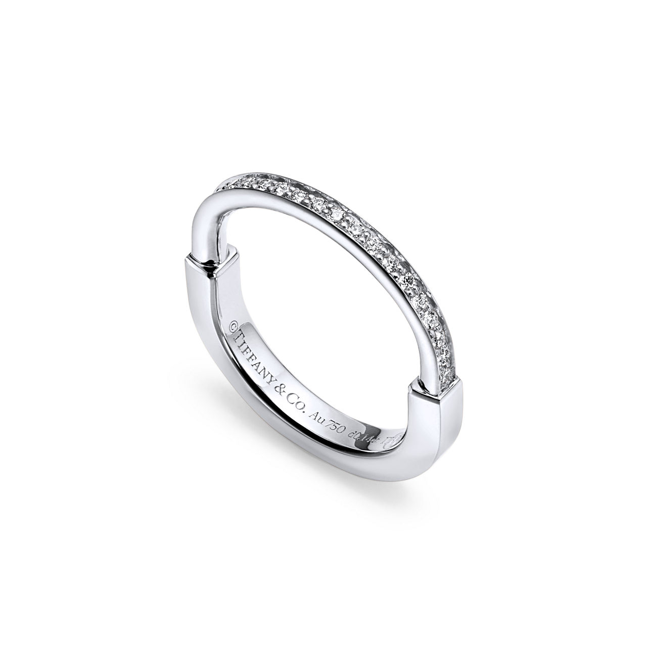Tiffany Lock Ring in White Gold with Diamonds (1:1 replica)