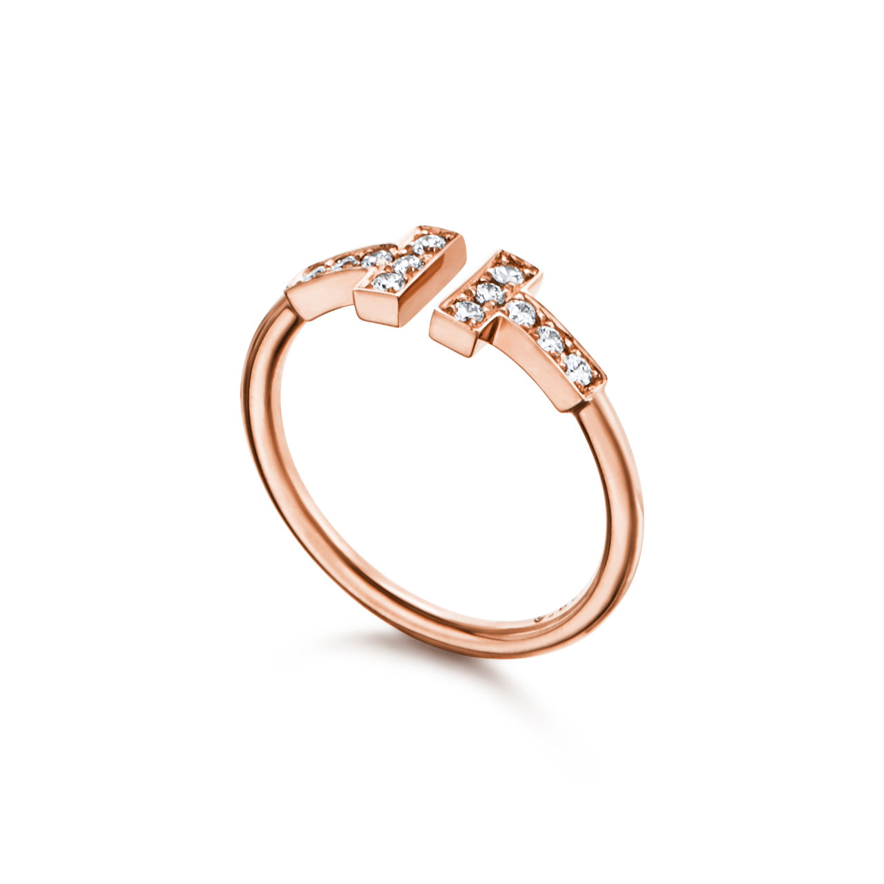 Tiffany T Diamond Wire Ring in Rose Gold (1:1 replica)