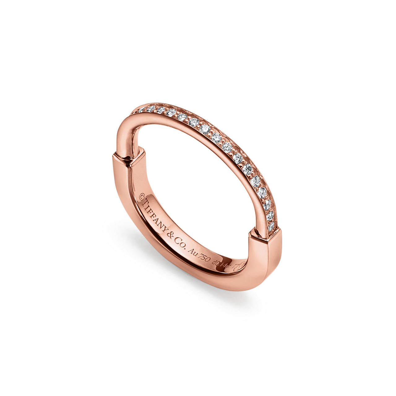 Tiffany Lock Ring in Rose Gold with Diamonds (1:1 replica)