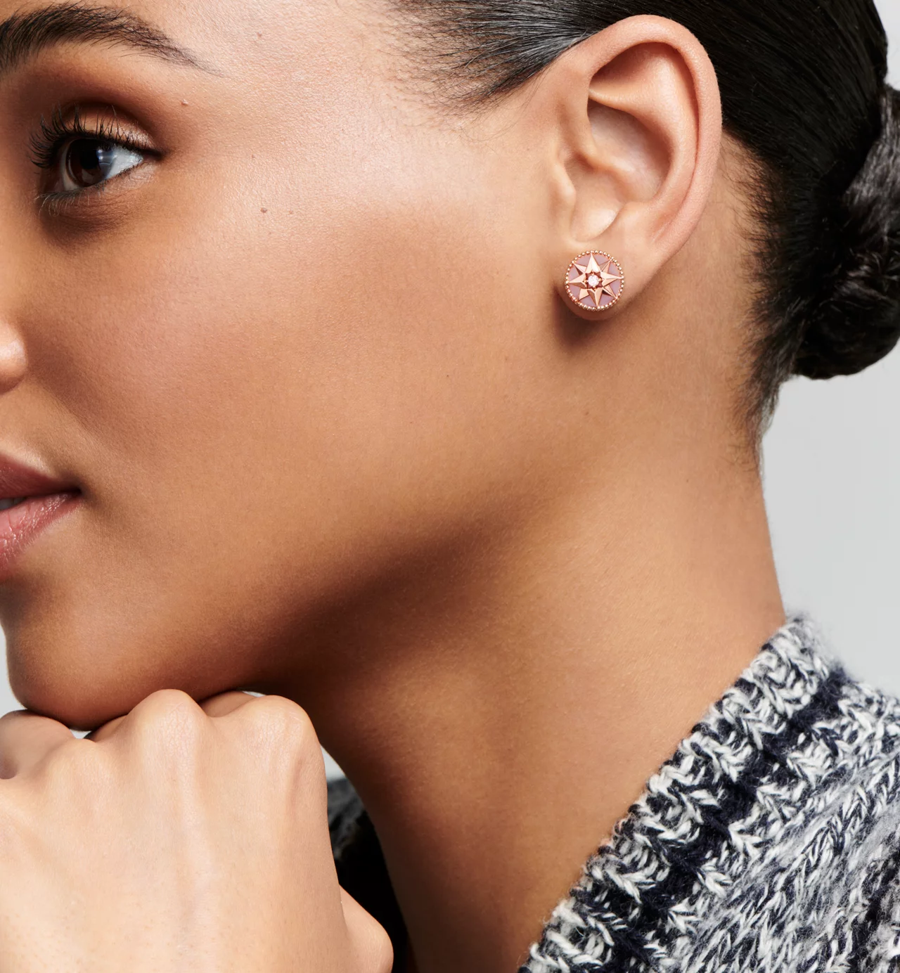 Top 1:1 replica Dior Rose des Vents Single Earring