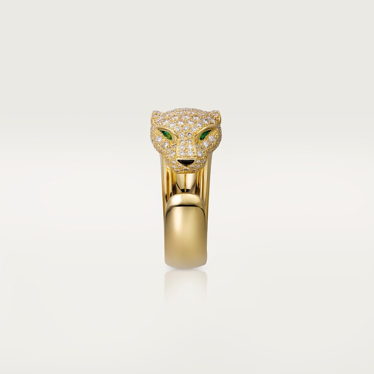 Top 1:1 replica Panthère de Cartier ring, medium model, half-paved