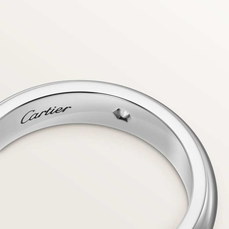 Top 1:1 replica C de Cartier wedding band, 4 mm width, 1 diamond