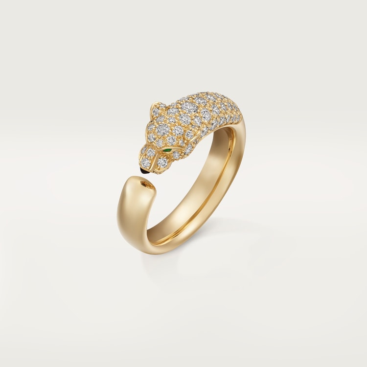 Top 1:1 replica Panthère de Cartier ring, small model, half-paved