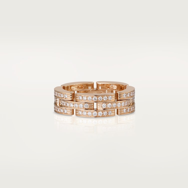 Top 1:1 replica Maillon Panthère ring, triple row, paved