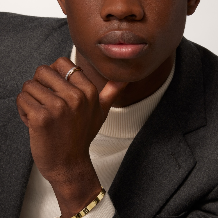 Top 1:1 replica Trinity ring, small model, half-paved