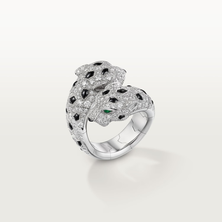 Top 1:1 replica Panthère de Cartier ring, articulated, paved