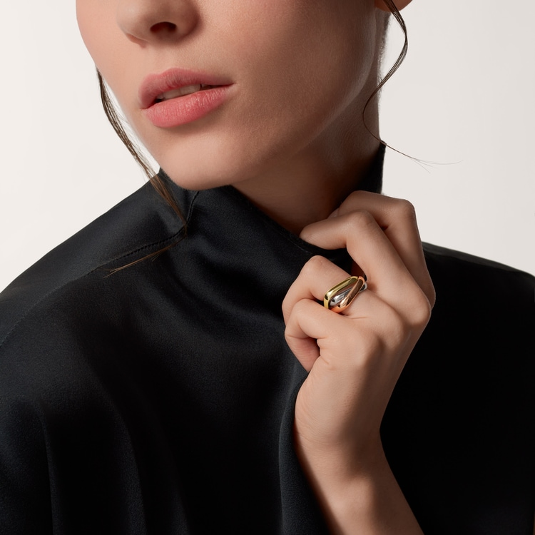 Top 1:1 replica Trinity ring, cushion-shaped, classic model