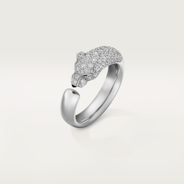 Top 1:1 replica Panthère de Cartier ring, small model, half-paved
