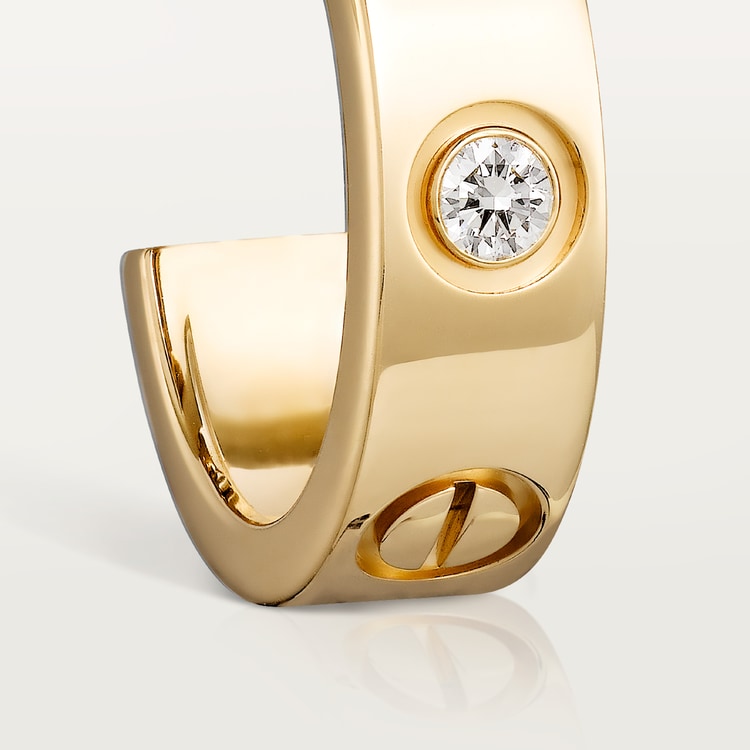 Top 1:1 replica LOVE hoop earrings, classic model, 2 diamonds