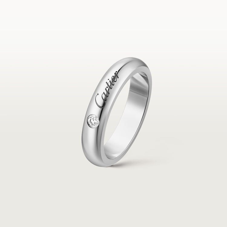 Top 1:1 replica C de Cartier wedding band, 4 mm width, 1 diamond