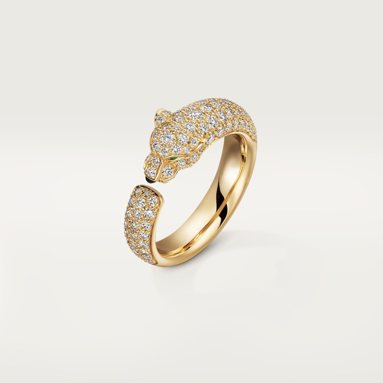 Top 1:1 replica Panthère de Cartier ring, small model, paved