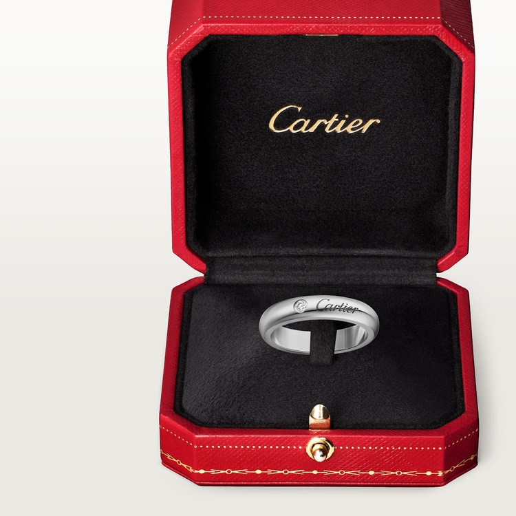 Top 1:1 replica C de Cartier wedding band, 4 mm width, 1 diamond