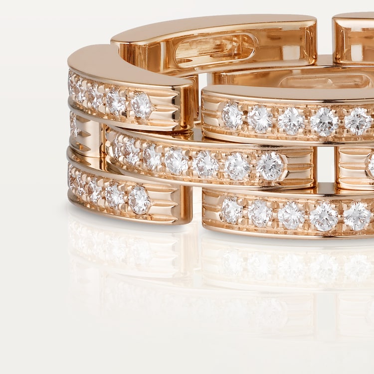 Top 1:1 replica Maillon Panthère ring, triple row, paved