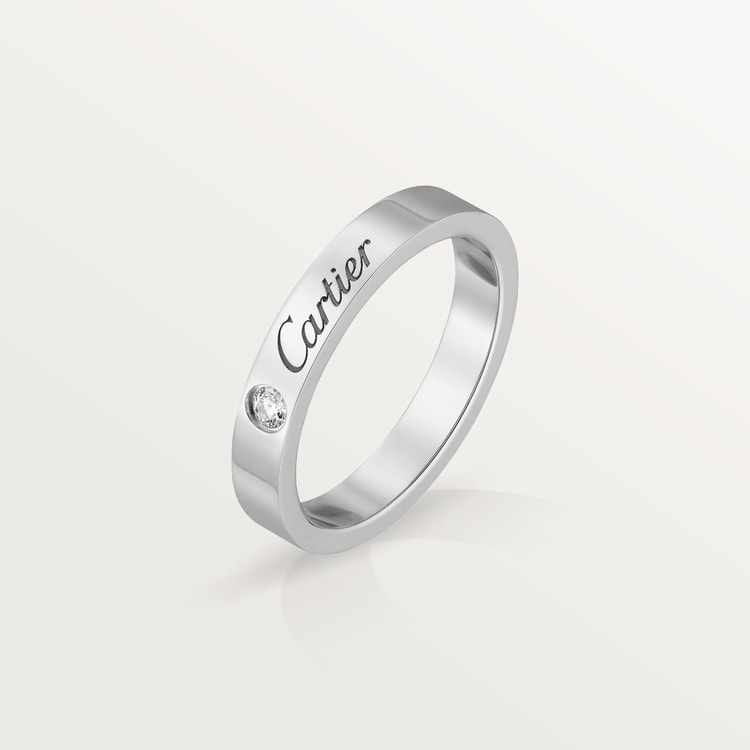 Top 1:1 replica C de Cartier wedding band, 3 mm width, 1 diamond