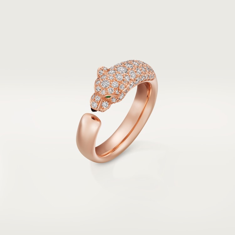 Top 1:1 replica Panthère de Cartier ring, small model, half-paved