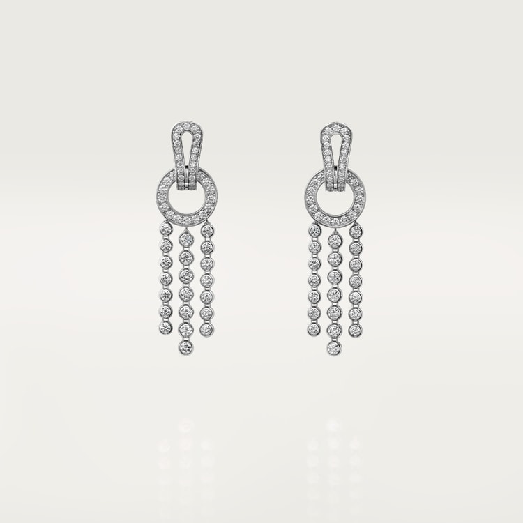 Top 1:1 replica Agrafe earrings, brilliant-cut diamonds, paved