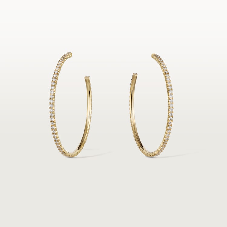 Top 1:1 replica Etincelle de Cartier hoop earrings, large model, paved