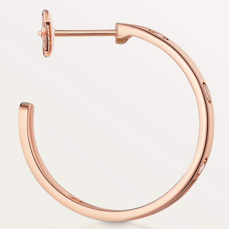 Top 1:1 replica LOVE hoop earrings, medium model, 6 diamonds