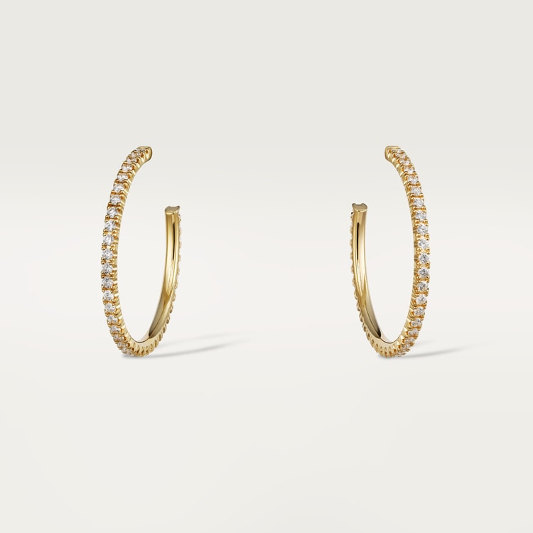Top 1:1 replica Etincelle de Cartier hoop earrings, medium model, paved