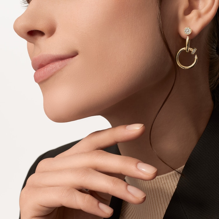 Top 1:1 replica Juste un Clou earrings, double, diamonds