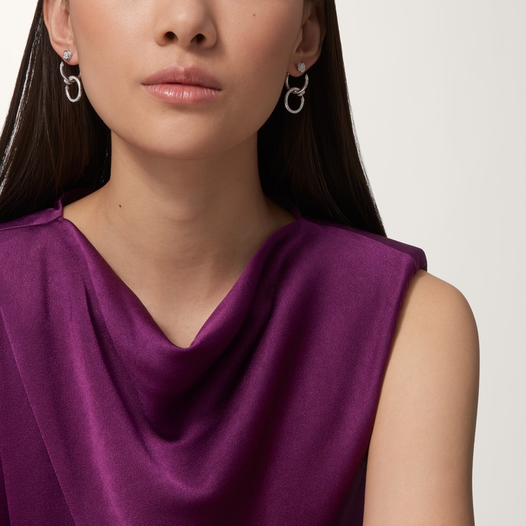 Top 1:1 replica Juste un Clou earrings, double, paved