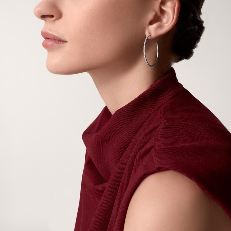 Top 1:1 replica Etincelle de Cartier hoop earrings, large model, paved
