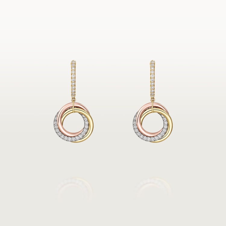 Top 1:1 replica Trinity earrings, half-paved