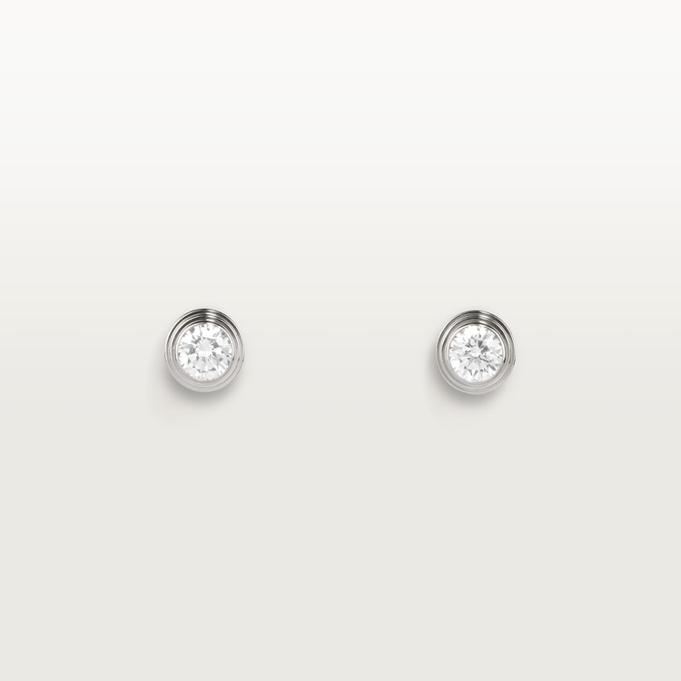 Top 1:1 replica Cartier d'Amour stud earrings, 2 diamonds, medium model