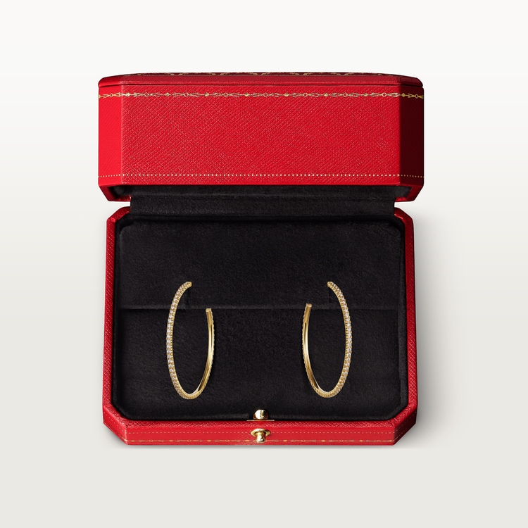 Top 1:1 replica Etincelle de Cartier hoop earrings, large model, paved