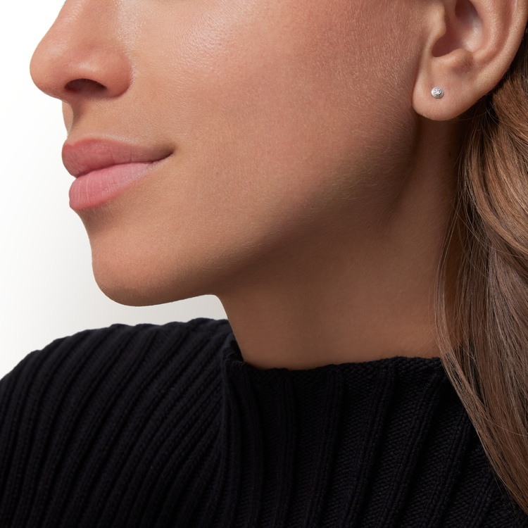 Top 1:1 replica Cartier d'Amour stud earrings, 2 diamonds, mini model