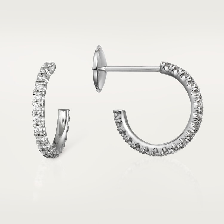 Top 1:1 replica Etincelle de Cartier hoop earrings, small model, paved