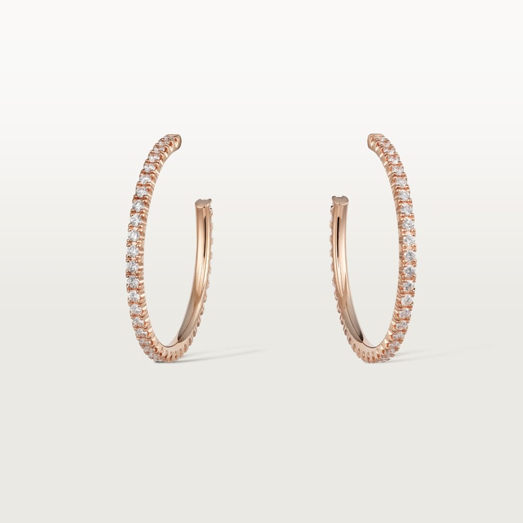 Top 1:1 replica Etincelle de Cartier hoop earrings, medium model, paved