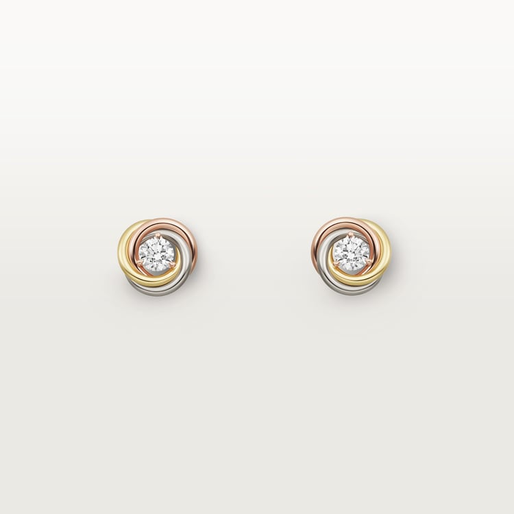 Top 1:1 replica Trinity stud earrings, 2 diamonds