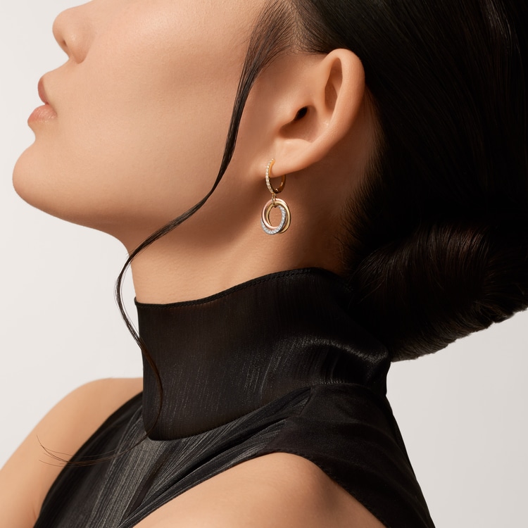 Top 1:1 replica Trinity earrings, half-paved