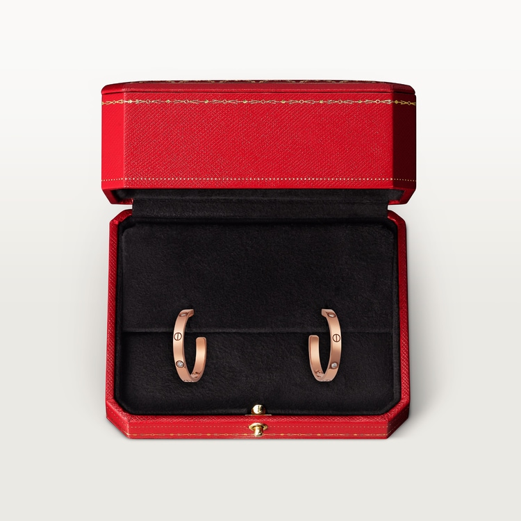 Top 1:1 replica LOVE hoop earrings, medium model, 6 diamonds