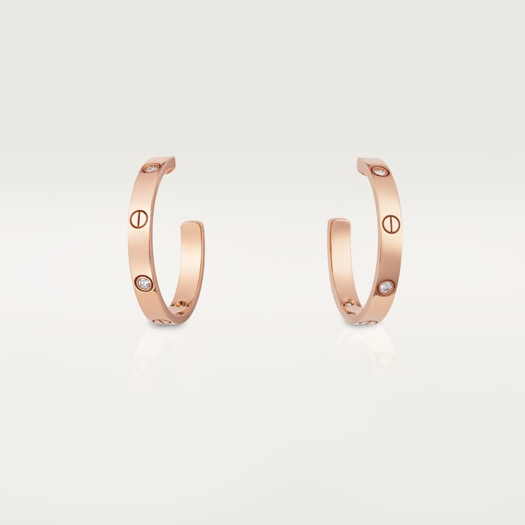 Top 1:1 replica LOVE hoop earrings, medium model, 6 diamonds