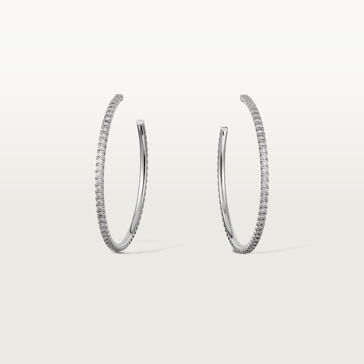 Top 1:1 replica Etincelle de Cartier hoop earrings, large model, paved