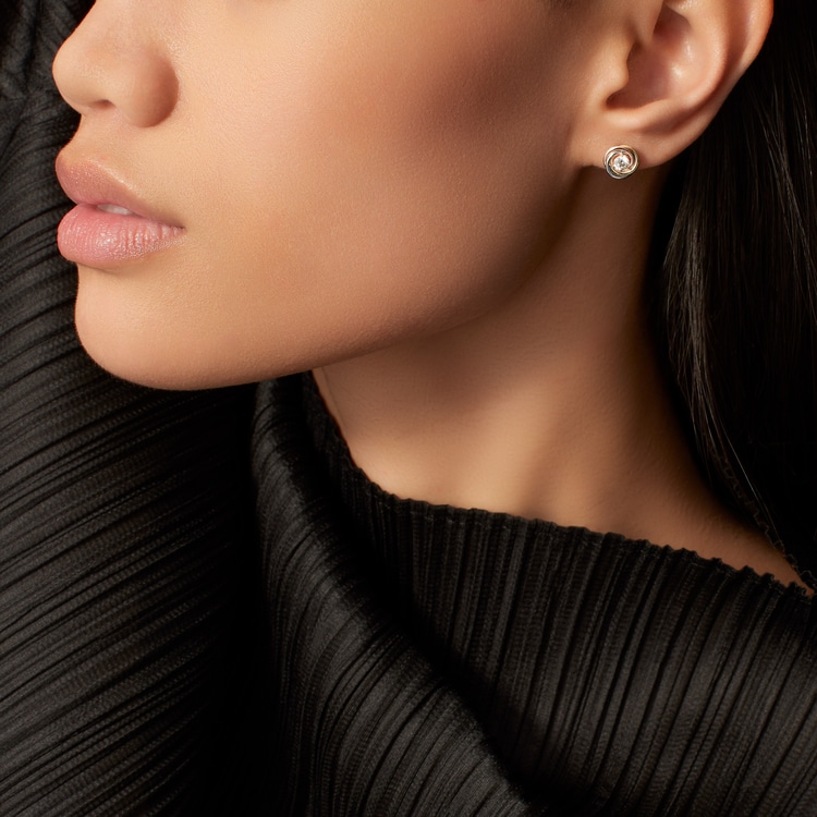 Top 1:1 replica Trinity stud earrings, 2 diamonds