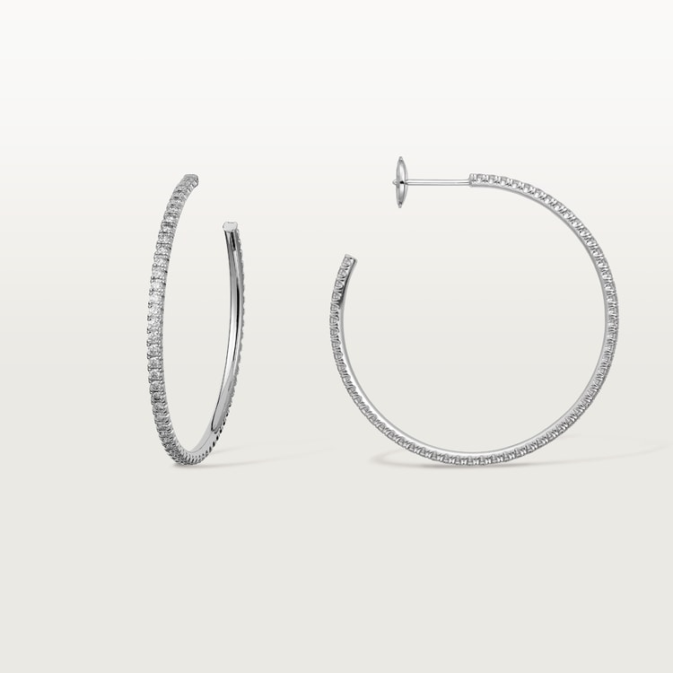 Top 1:1 replica Etincelle de Cartier hoop earrings, large model, paved