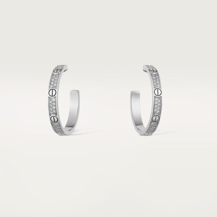 Top 1:1 replica LOVE hoop earrings, medium model, paved