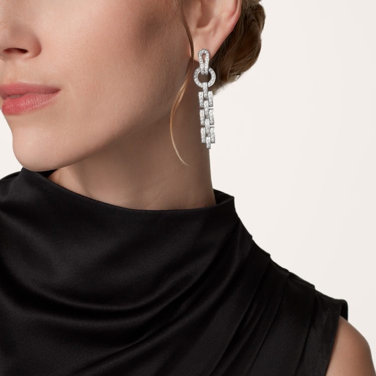 Top 1:1 replica Agrafe earrings, paved