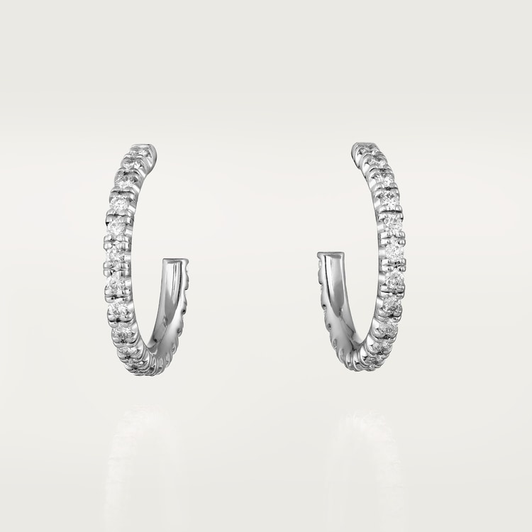 Top 1:1 replica Etincelle de Cartier hoop earrings, small model, paved